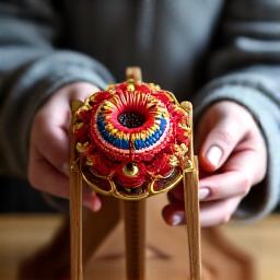 ワークショップの様子：組紐
